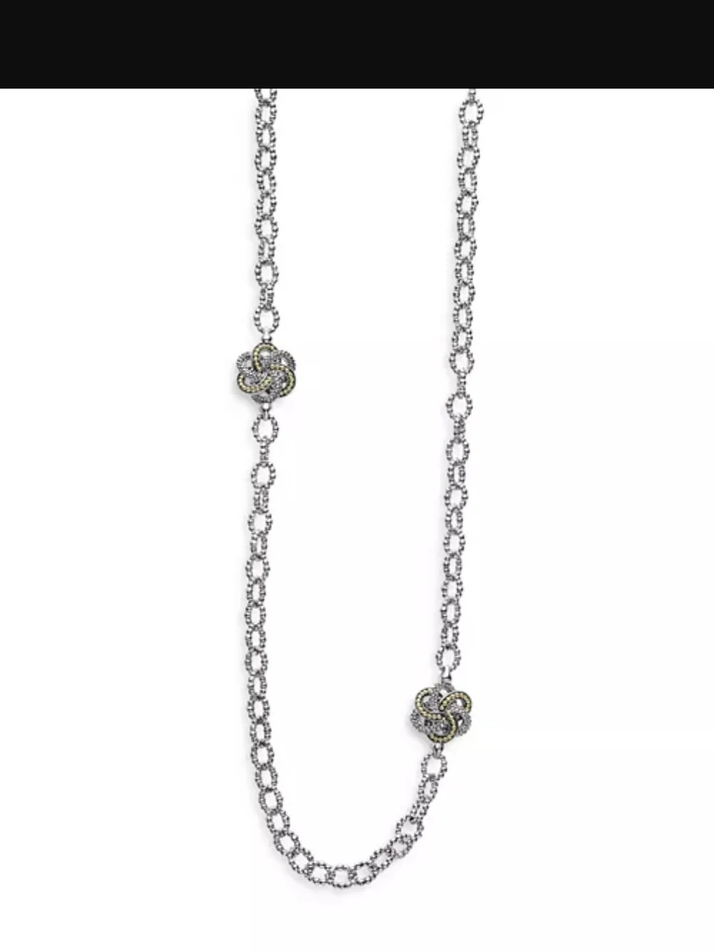 LAGOS Sterling Silver Love Knot Station Necklace, 32